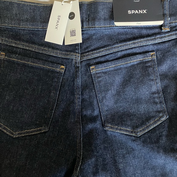 SPANX Dark Blue Flare & Wide Leg Jeans - Picture 2 of 3